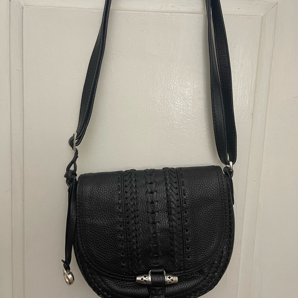 Brighton Black Textured Crossbody Bag